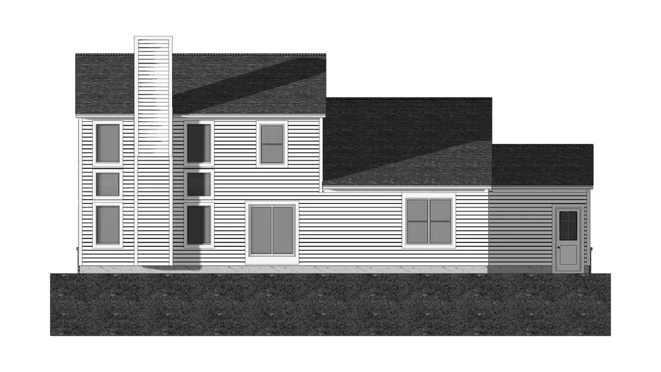 The Carrington house plan, exterior view 3